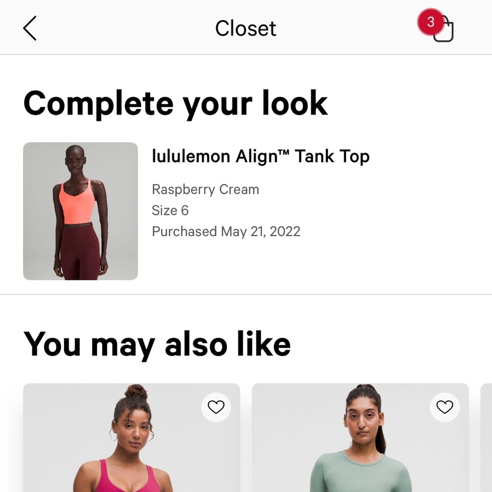 Lululemon Raspberry Cream Align Tank Top - Picture 3 of 3